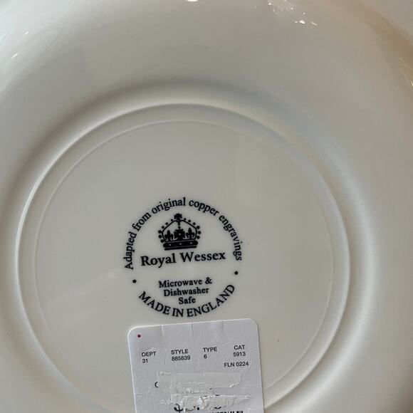 ROYAL STAFFORD Fine Porcelain 11in Dinner Plates Set of 4 Blue White Floral NEW - Picture 11 of 12